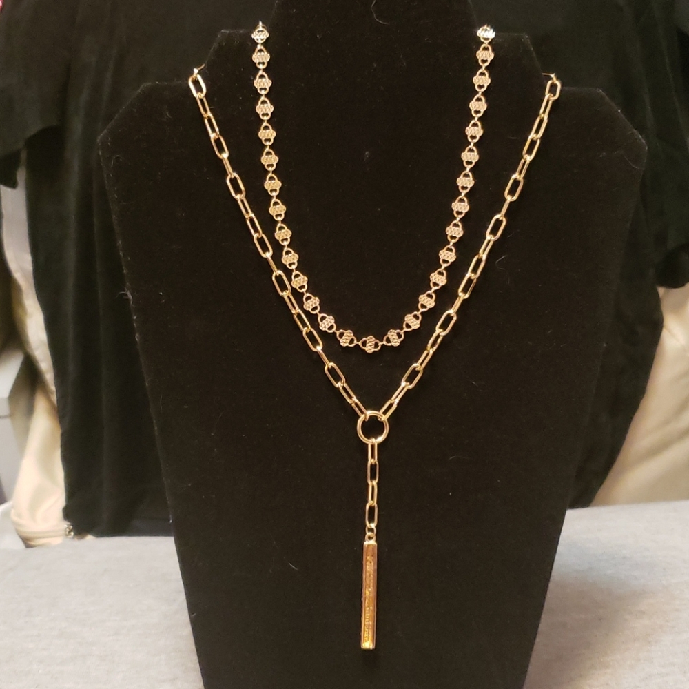 14k Gold-Plated Tassel Necklace  Swarovki Crystals